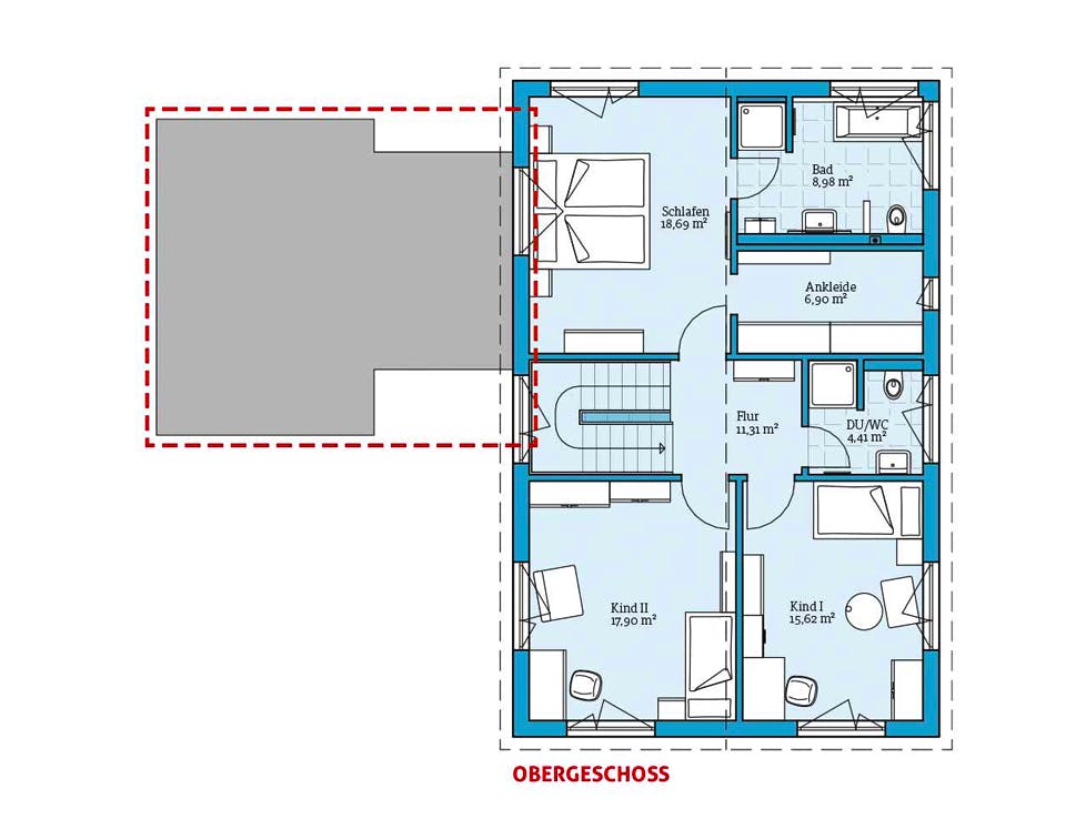 Fertighaus Villa 169 von Hanse Haus Schlüsselfertig ab 408962€, Satteldach-Klassiker Grundriss 2
