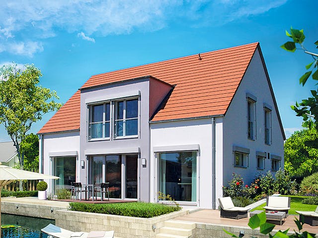 Fertighaus Variant 192 von Hanse Haus, Satteldach-Klassiker Außenansicht 1