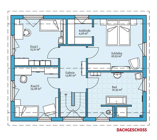 Fertighaus Variant 25-165 von Hanse Haus Schlüsselfertig ab 370782€, Satteldach-Klassiker Grundriss 2