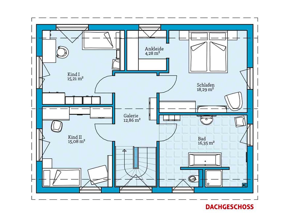 Fertighaus Variant 25-165 von Hanse Haus Schlüsselfertig ab 381014€, Satteldach-Klassiker Grundriss 2