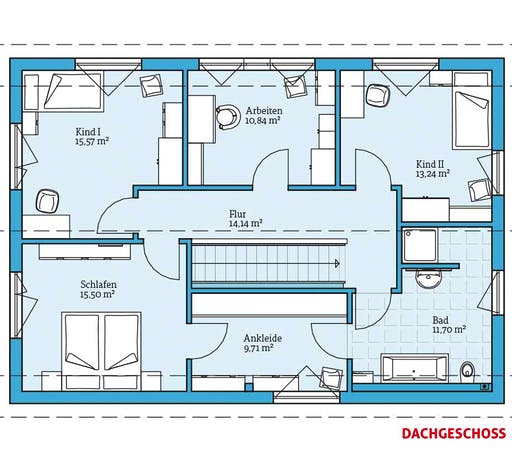 Fertighaus Variant 25-183 von Hanse Haus Schlüsselfertig ab 397910€, Satteldach-Klassiker Grundriss 2