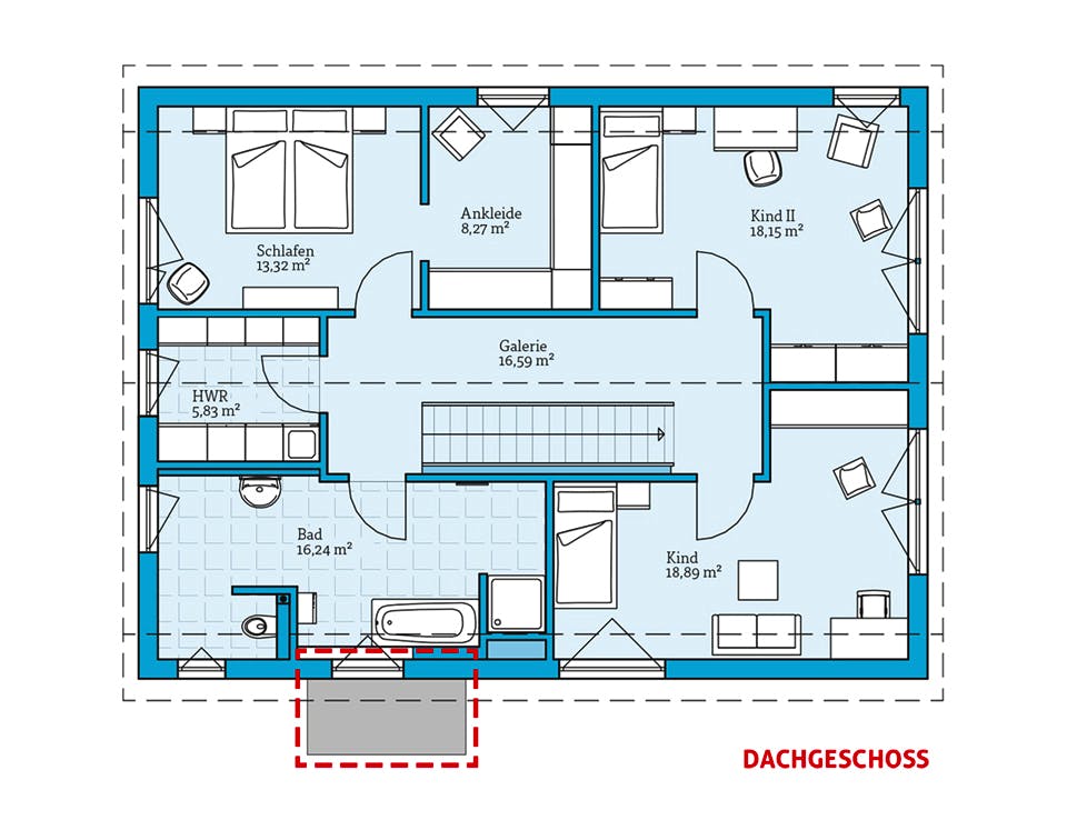Fertighaus Variant 25-198 von Hanse Haus Schlüsselfertig ab 432109€, Satteldach-Klassiker Grundriss 1