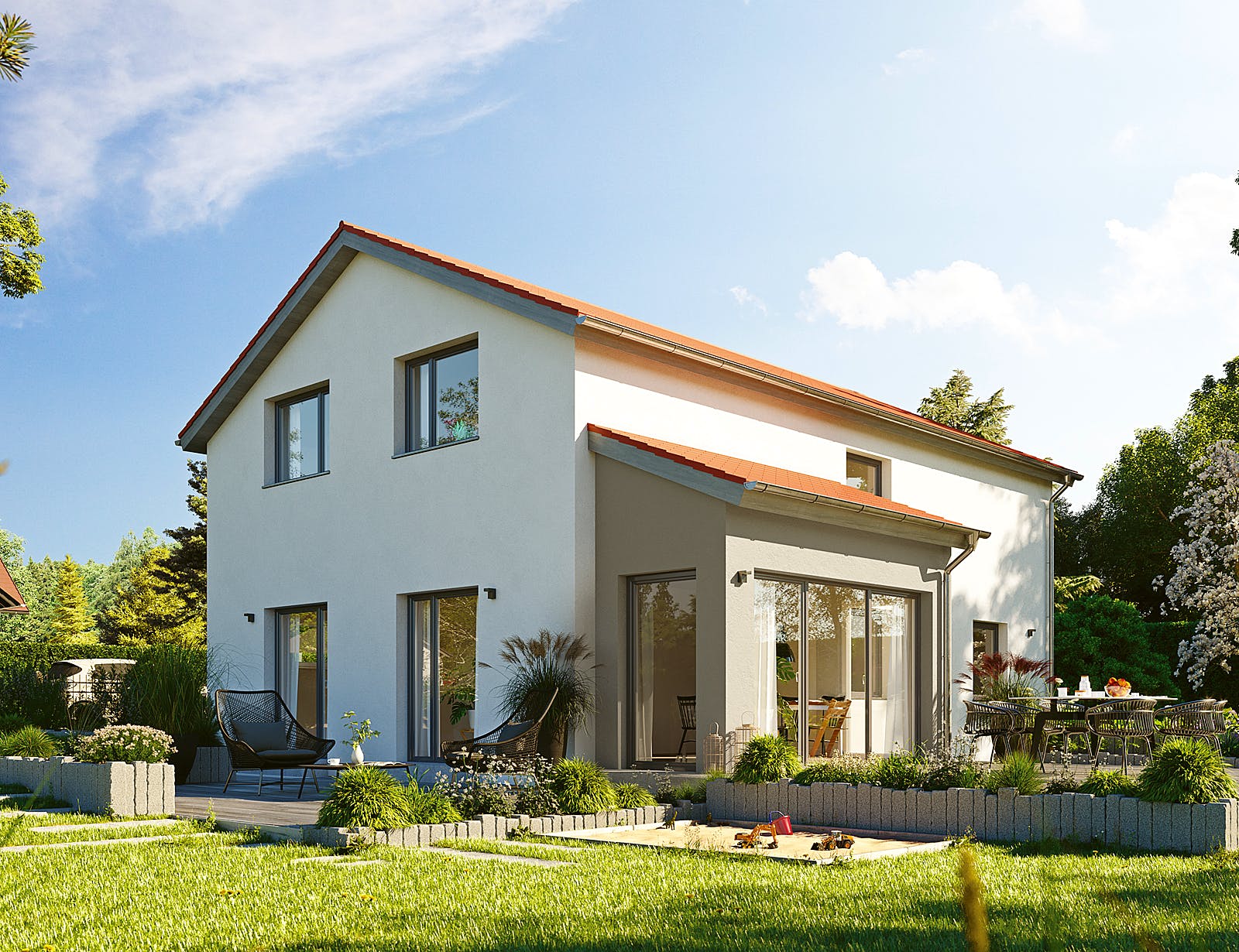 Fertighaus Variant 25-150 von Hanse Haus Schlüsselfertig ab 376058€, Satteldach-Klassiker Außenansicht 1