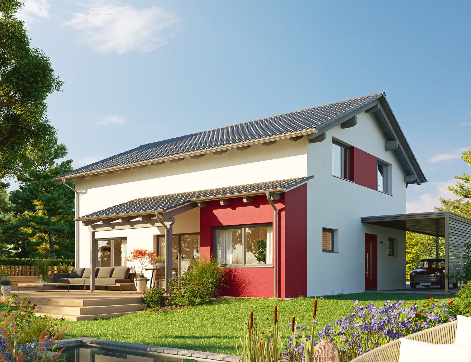 Fertighaus Variant 25-165 von Hanse Haus Schlüsselfertig ab 381014€, Satteldach-Klassiker Außenansicht 1