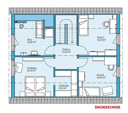 Fertighaus Variant 35-152 von Hanse Haus Schlüsselfertig ab 348466€, Satteldach-Klassiker Grundriss 2