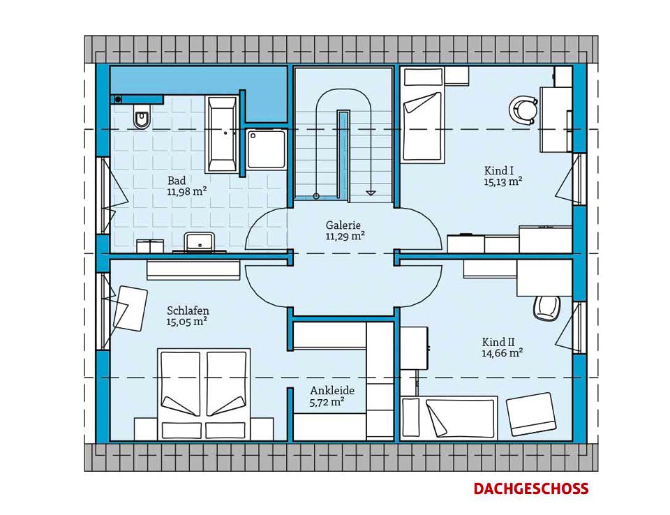 Fertighaus Variant 35-152 von Hanse Haus Schlüsselfertig ab 358091€, Satteldach-Klassiker Grundriss 2