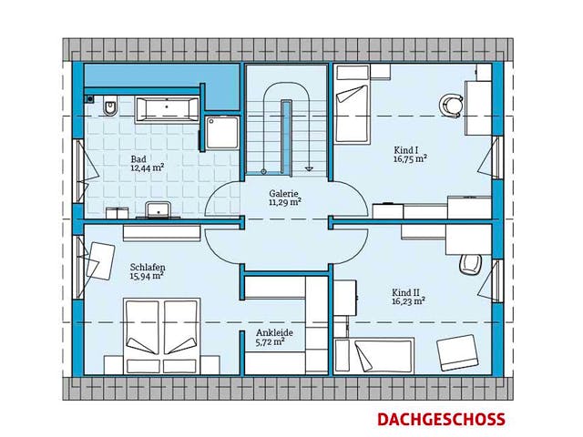 Fertighaus Variant 35-161 von Hanse Haus Schlüsselfertig ab 380898€, Satteldach-Klassiker Grundriss 2
