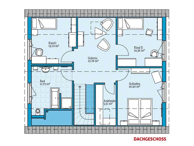 Fertighaus Variant 35-172 von Hanse Haus Schlüsselfertig ab 402431€, Satteldach-Klassiker Grundriss 2