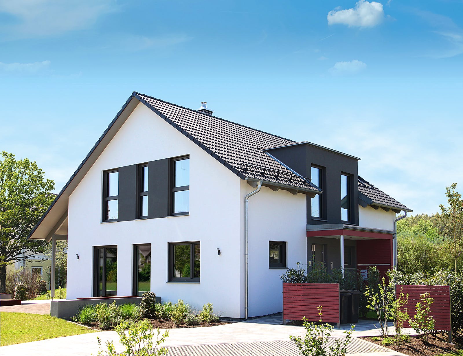 Fertighaus Variant 35-174 von Hanse Haus Schlüsselfertig ab 392596€, Satteldach-Klassiker Außenansicht 1