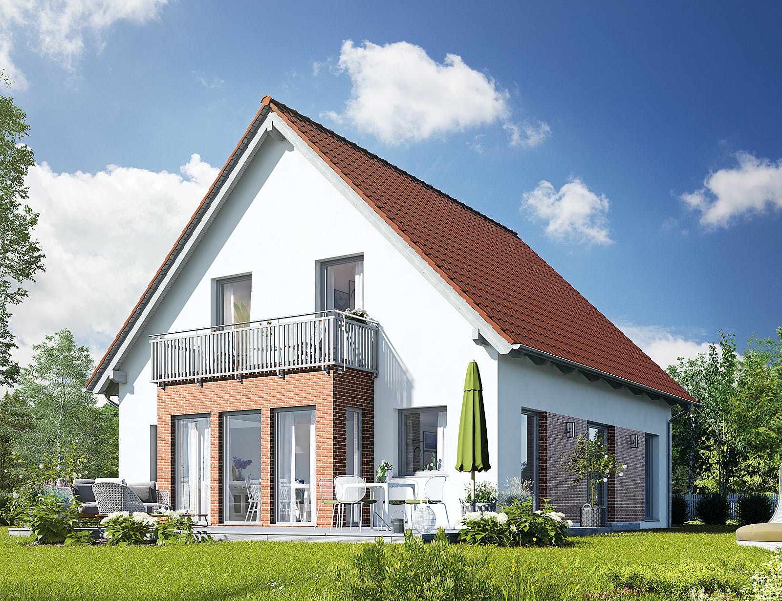 Fertighaus Variant 45-145 von Hanse Haus Schlüsselfertig ab 353486€, Satteldach-Klassiker Außenansicht 1