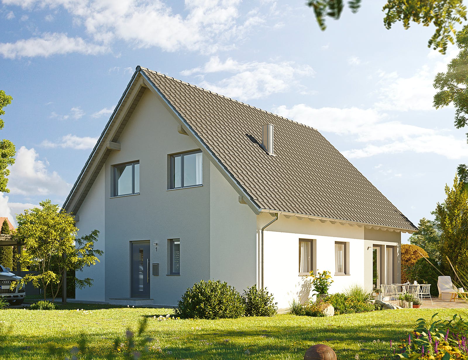 Fertighaus Variant 45-154 von Hanse Haus Schlüsselfertig ab 365543€, Satteldach-Klassiker Außenansicht 1