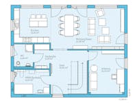 Grundriss Einfamilienhaus mit großem Büro im Erdgeschoss