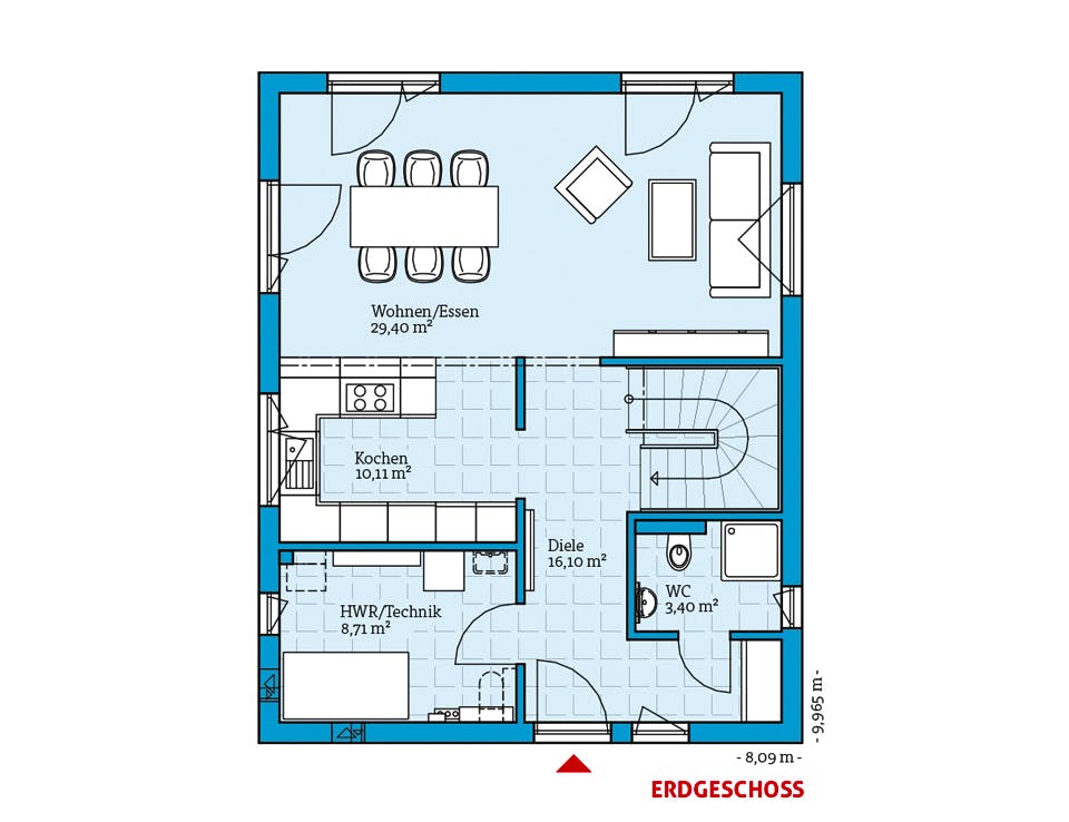 Fertighaus Villa 133 von Hanse Haus Schlüsselfertig ab 353829€, Stadtvilla Grundriss 1