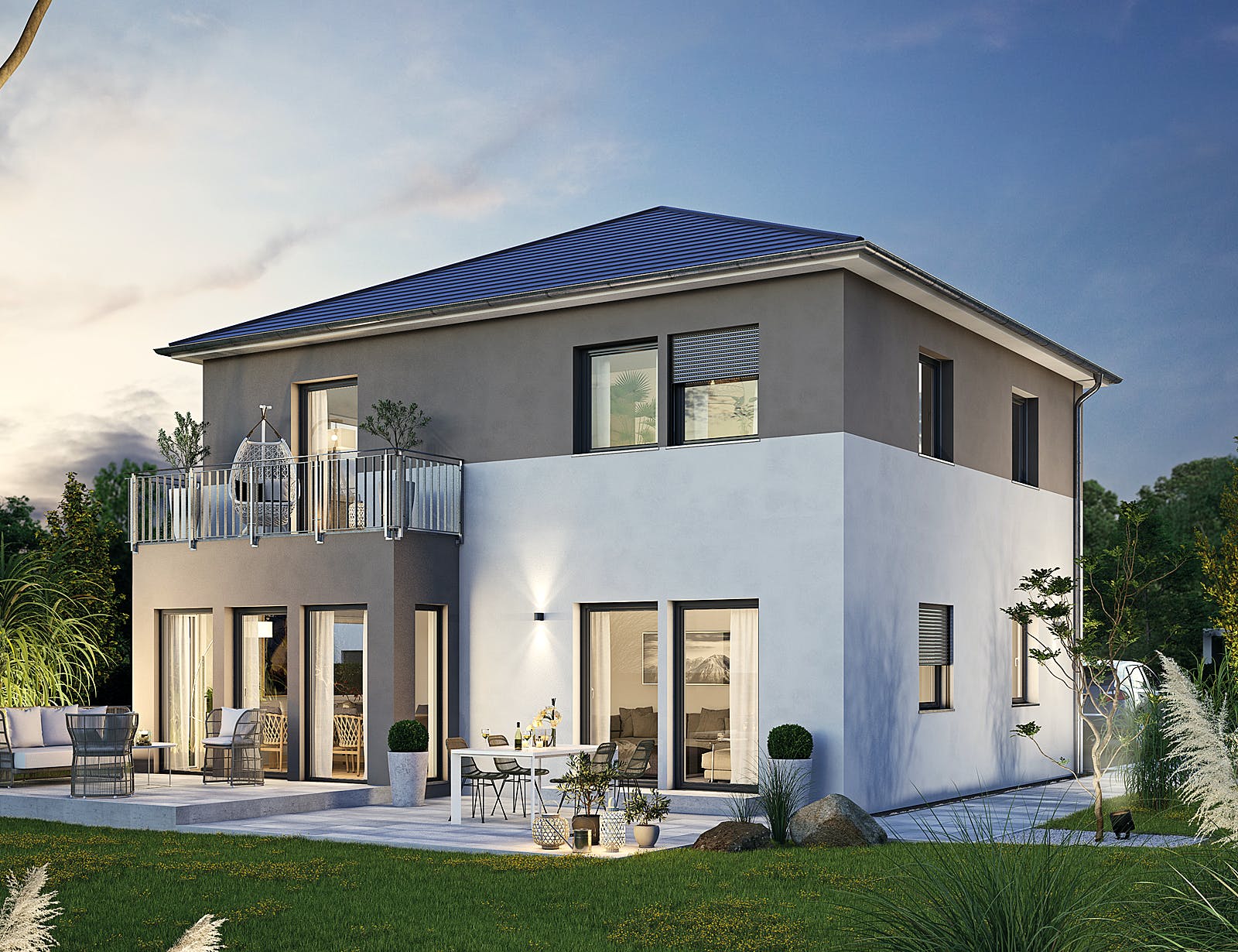 Fertighaus Villa 134 von Hanse Haus Schlüsselfertig ab 354210€, Stadtvilla Außenansicht 1