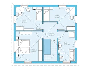 Fertighaus Villa 134 von Hanse Haus, Stadtvilla Grundriss 2