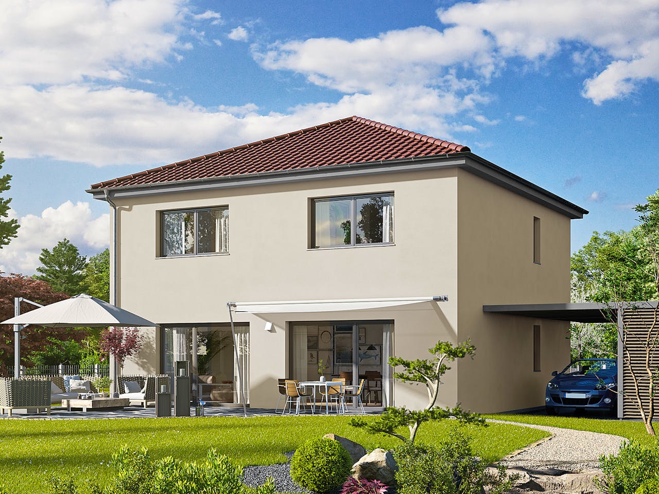 Fertighaus Villa 156 von Hanse Haus, Stadtvilla Außenansicht 1