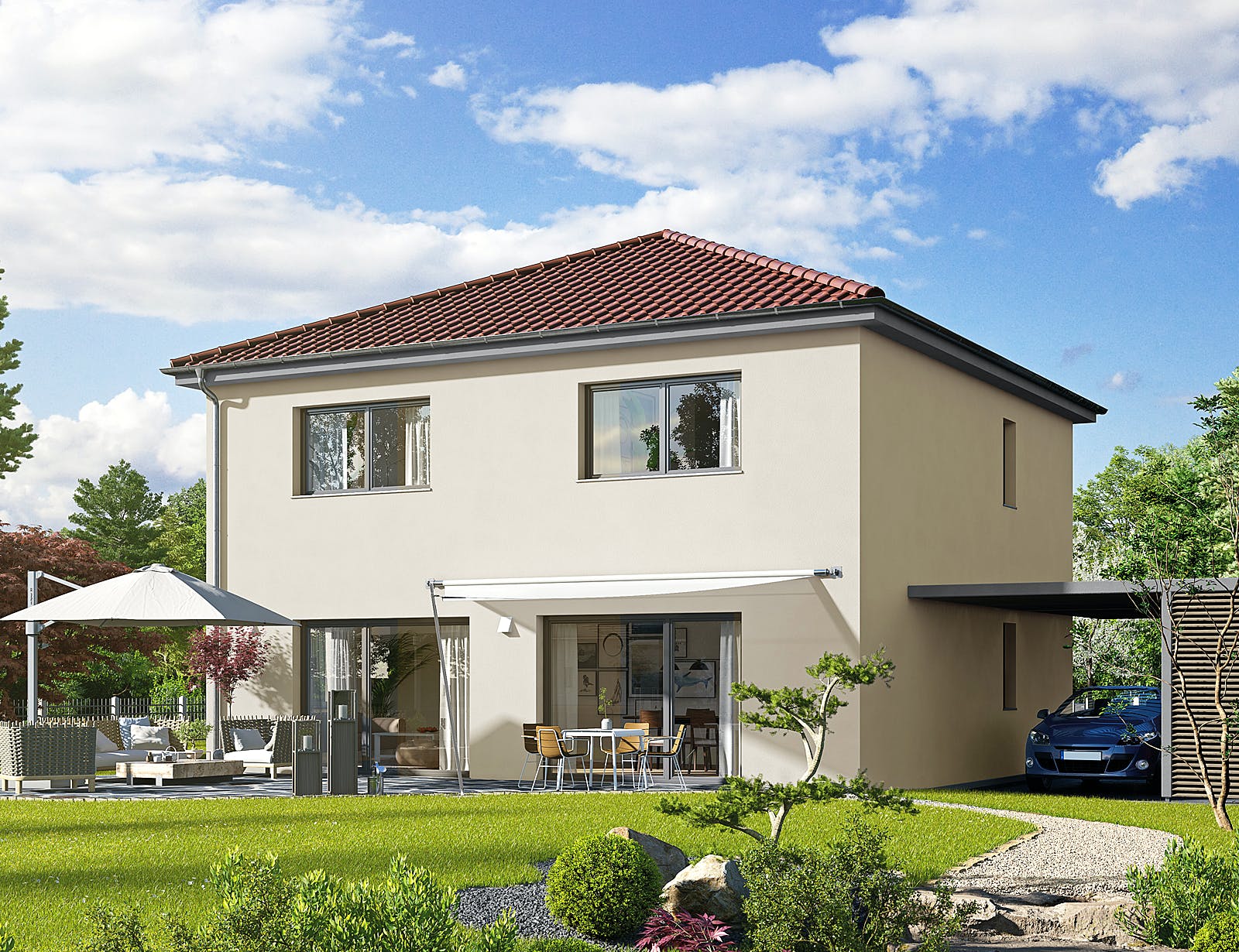 Fertighaus Villa 156 von Hanse Haus Schlüsselfertig ab 378146€, Stadtvilla Außenansicht 1
