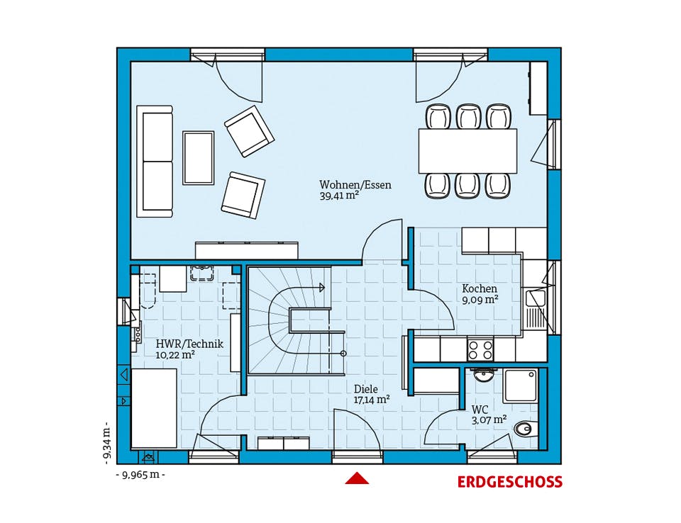 Fertighaus Villa 156 von Hanse Haus Schlüsselfertig ab 378146€, Stadtvilla Grundriss 1