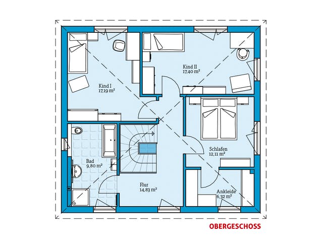 Fertighaus Villa 156 von Hanse Haus Schlüsselfertig ab 391347€, Stadtvilla Grundriss 2