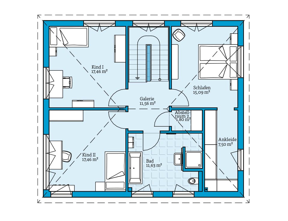 Fertighaus Villa 166 von Hanse Haus Schlüsselfertig ab 404183€, Stadtvilla Grundriss 1