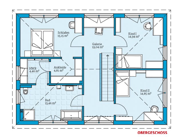 Fertighaus Villa 174 von Hanse Haus Schlüsselfertig ab 433450€, Stadtvilla Grundriss 1