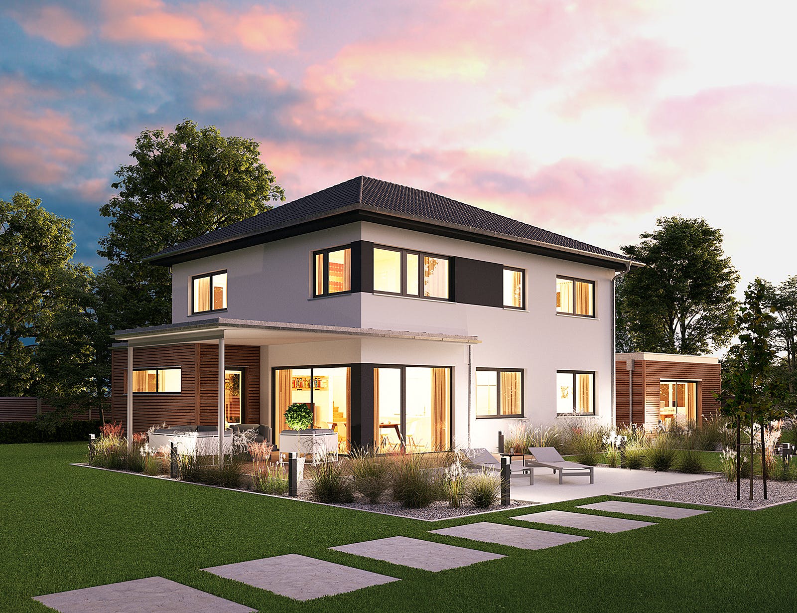 Fertighaus Villa 178 von Hanse Haus Schlüsselfertig ab 422214€, Stadtvilla Außenansicht 1