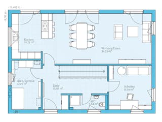 Fertighaus Villa 183 von Hanse Haus Schlüsselfertig ab 480280€, Stadtvilla Grundriss 1