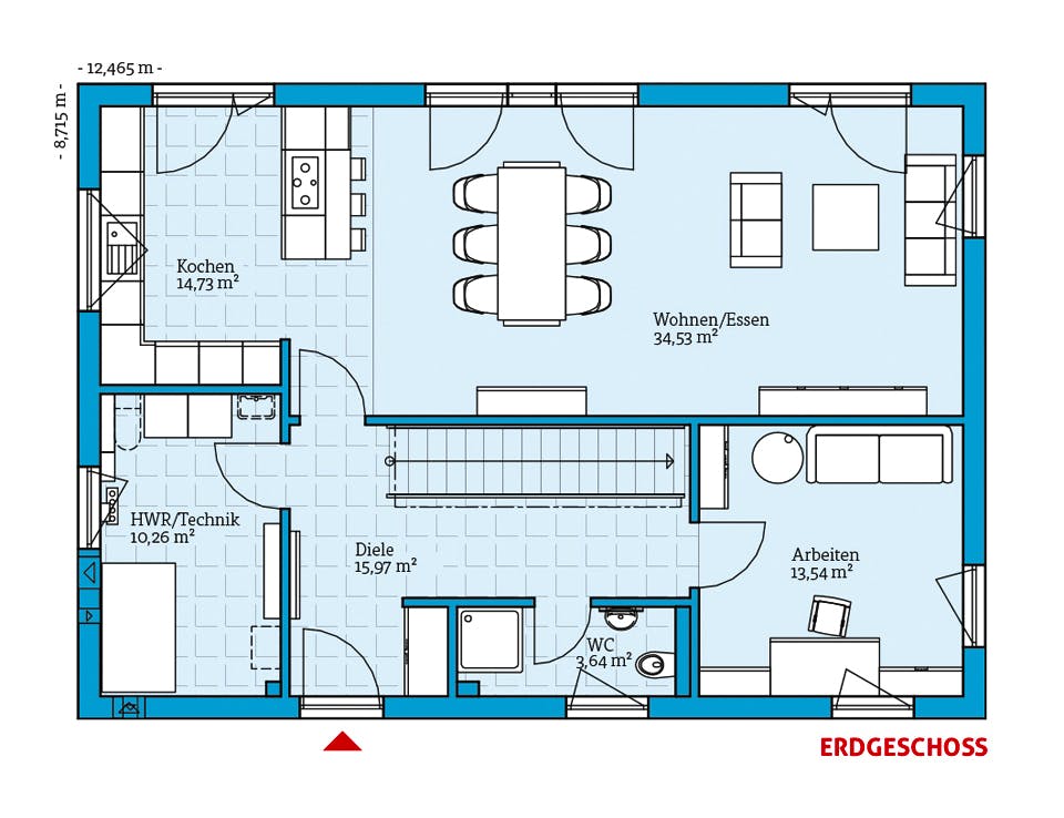 Fertighaus Villa 183 von Hanse Haus Schlüsselfertig ab 437202€, Stadtvilla Grundriss 1