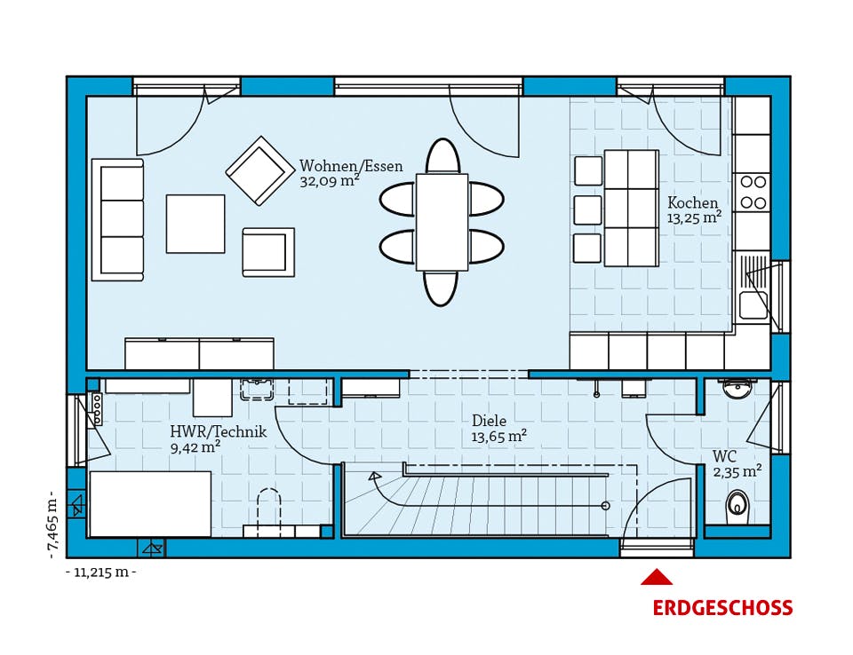 Fertighaus Vita 138 von Hanse Haus Schlüsselfertig ab 356590€, Pultdachhaus Grundriss 1