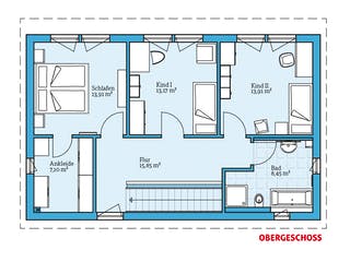 Fertighaus Vita 147 von Hanse Haus, Pultdachhaus Grundriss 2