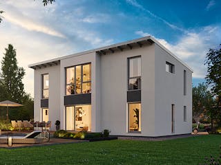 Fertighaus Vita 156 von Hanse Haus, Pultdachhaus Außenansicht 1