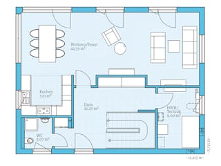 Fertighaus Vita 165 von Hanse Haus Schlüsselfertig ab 445342€, Pultdachhaus Grundriss 1