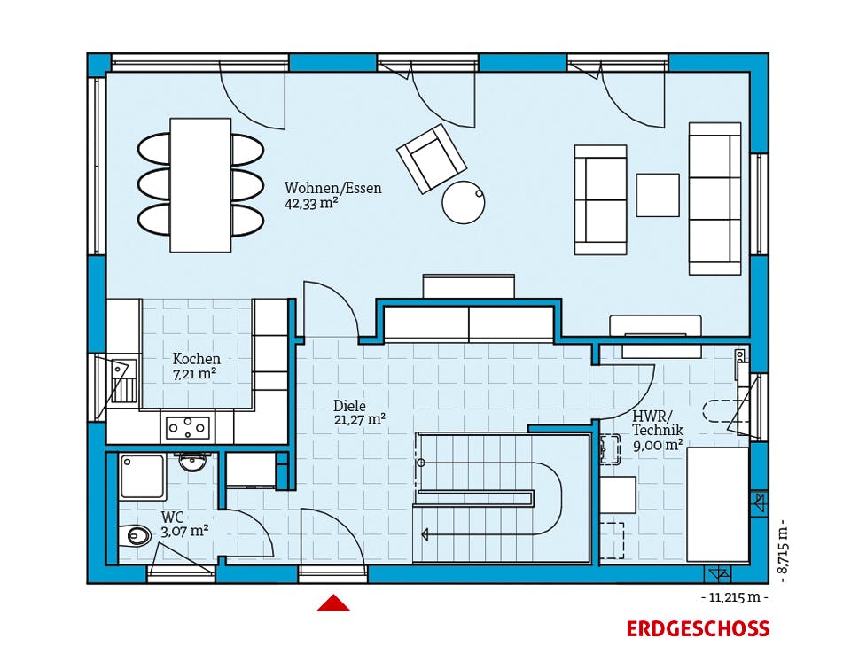 Fertighaus Vita 165 von Hanse Haus Schlüsselfertig ab 399929€, Pultdachhaus Grundriss 1
