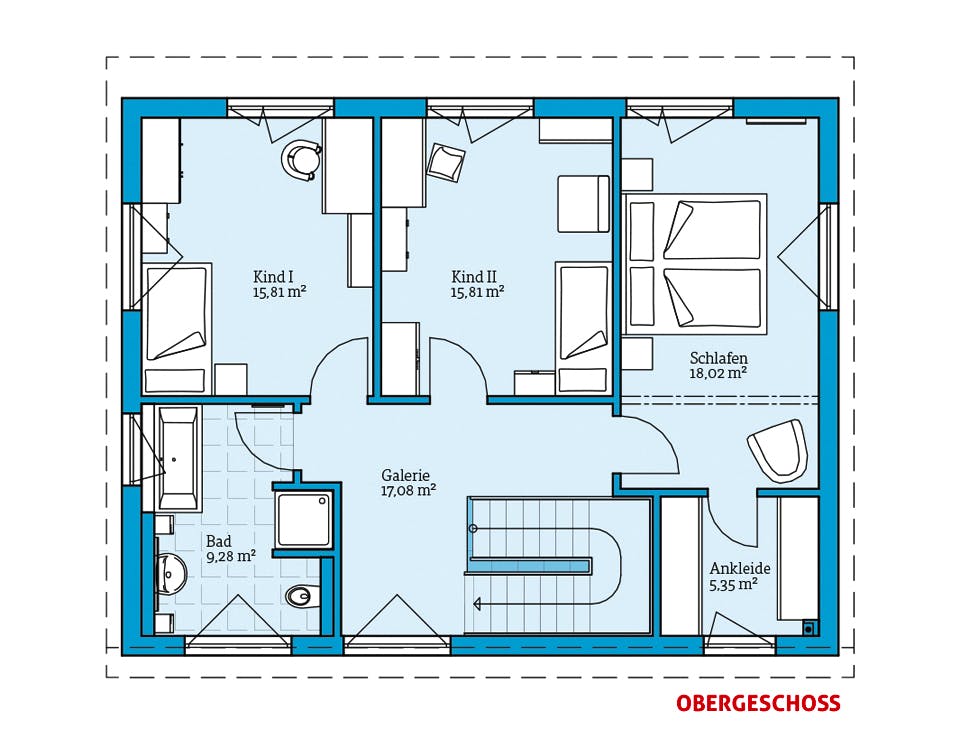 Fertighaus Vita 165 von Hanse Haus Schlüsselfertig ab 399929€, Pultdachhaus Grundriss 2