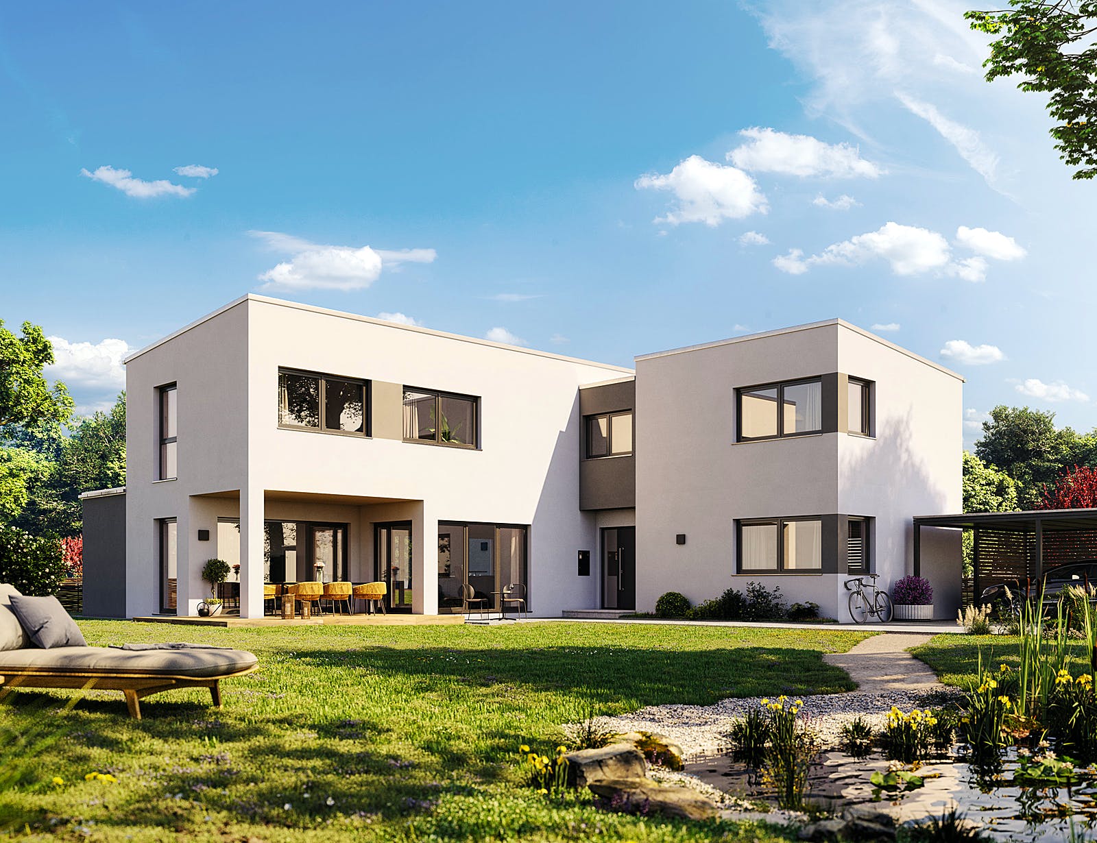 Fertighaus Vita 209 von Hanse Haus Schlüsselfertig ab 508511€, Pultdachhaus Außenansicht 1