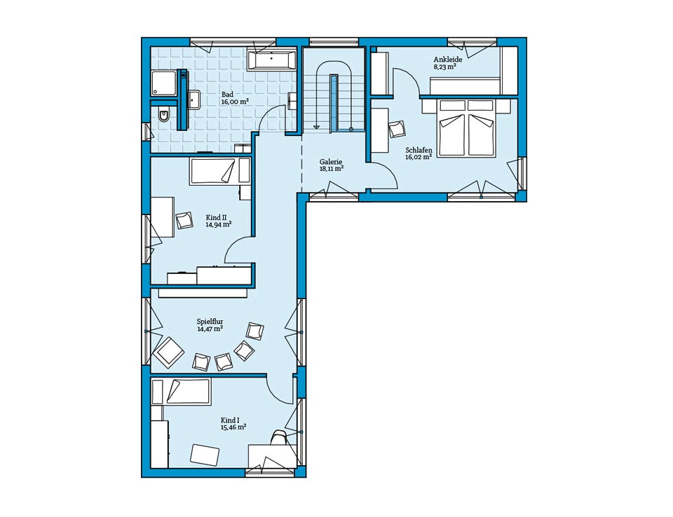 Fertighaus Vita 209 von Hanse Haus Schlüsselfertig ab 508511€, Pultdachhaus Grundriss 2