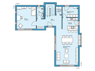 Fertighaus Vivario von Hanse Haus, Pultdachhaus Grundriss 1