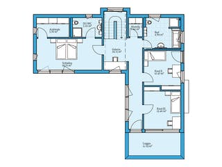 Fertighaus Vivario von Hanse Haus, Pultdachhaus Grundriss 2