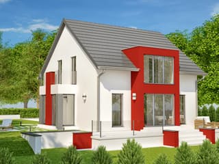 Fertighaus HAPPINESS von öko-domo, Satteldach-Klassiker Außenansicht 1