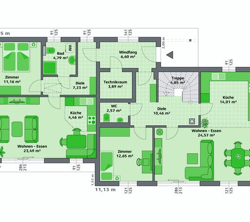 Hartl Haus - Ambition 152 S + ELW Floorplan 1