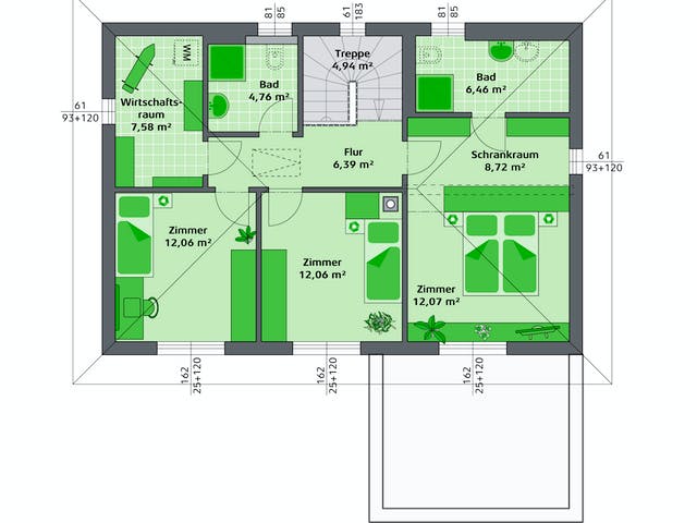 Fertighaus Ambition 157 W von HARTL HAUS Schlüsselfertig ab 541660€, Stadtvilla Grundriss 2