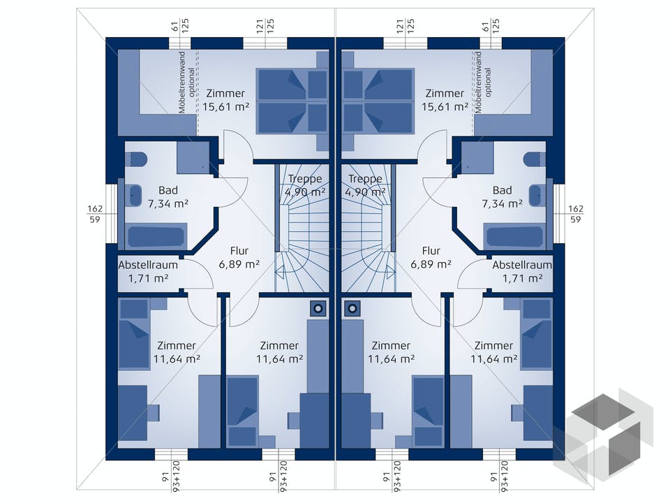 Doppelhaus 120 W von HARTL Haus | Fertighaus.de