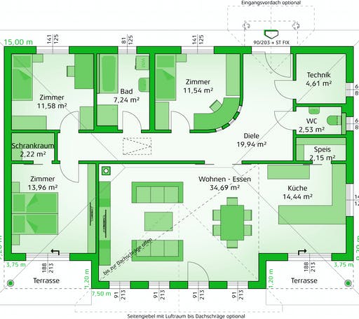 Hartl Haus - Elegance 122 W Floorplan 1