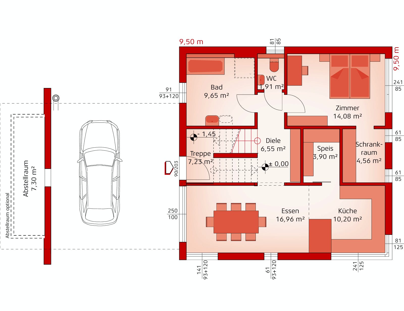 Fertighaus Liberty 199 F von Hartl Haus Schlüsselfertig ab 487760€, Cubushaus Grundriss 1