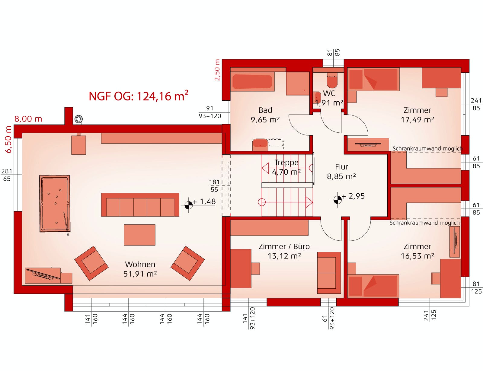 Fertighaus Liberty 199 F von Hartl Haus Schlüsselfertig ab 487760€, Cubushaus Grundriss 2