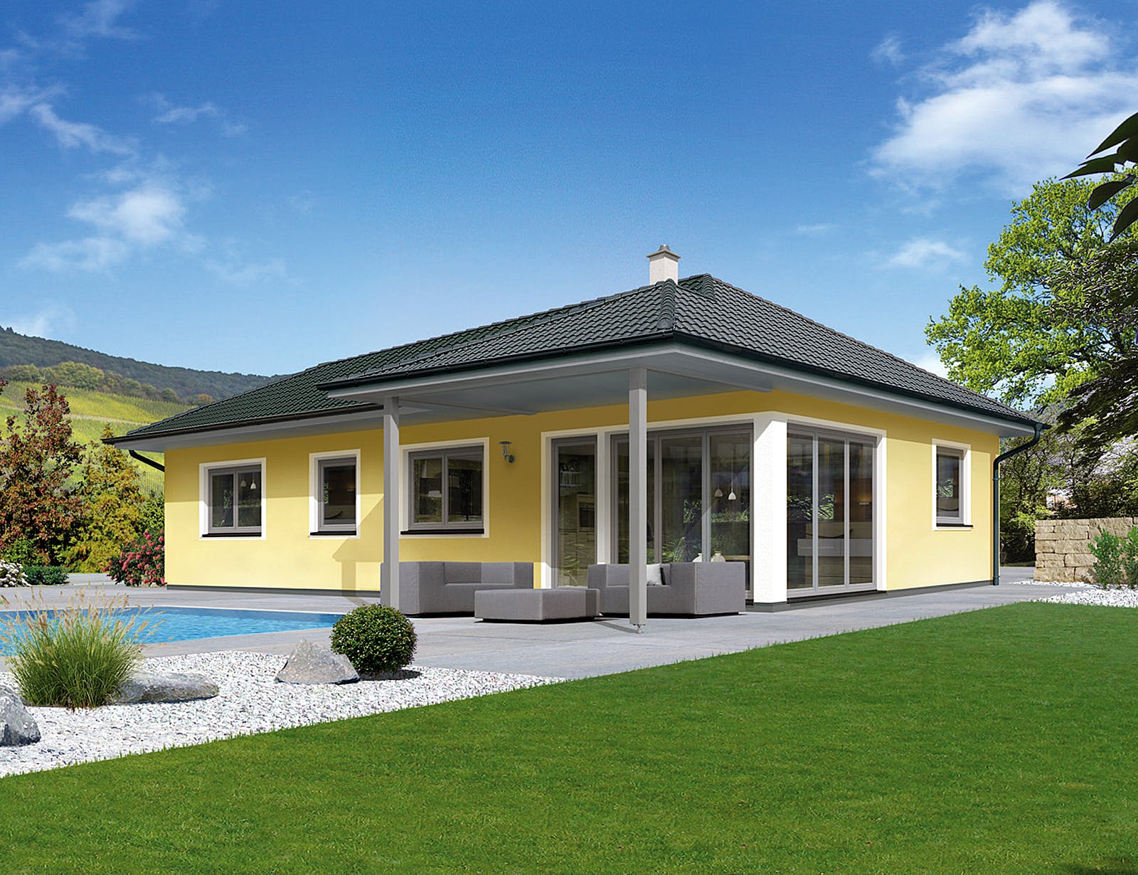 Fertighaus Trend 100 W von Hartl Haus Schlüsselfertig ab 201136€, Bungalow Außenansicht 1