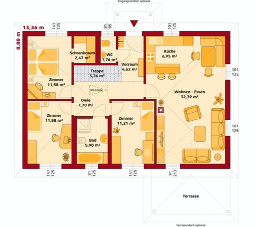 Hartl Haus - Trend 100 W Floorplan 1