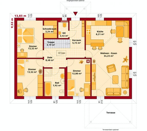Hartl Haus - Trend 112 W Floorplan 1