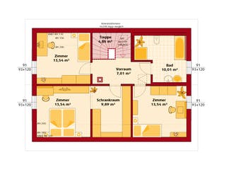 Fertighaus Trend 146 S von HARTL HAUS Schlüsselfertig ab 399380€, Satteldach-Klassiker Grundriss 2