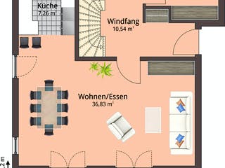 Fertighaus Haus 105 von TALBAU-Haus Schlüsselfertig ab 240215€, Satteldach-Klassiker Grundriss 1